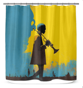 Elegant SurArt 123 shower curtain with unique design enhancing bathroom decor